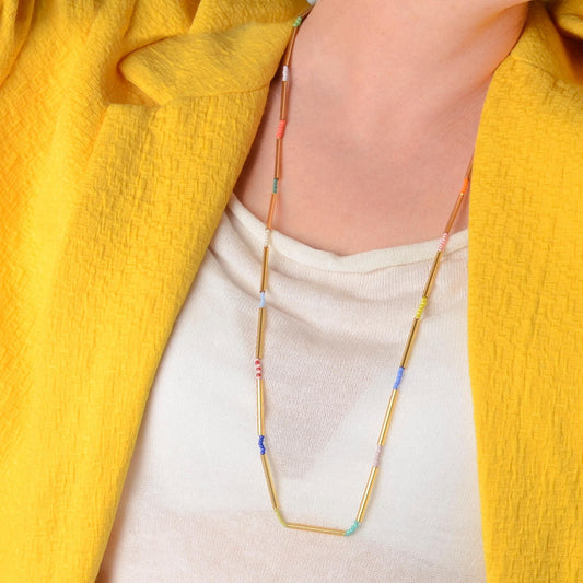 Miyuki Crystal Tube Necklace