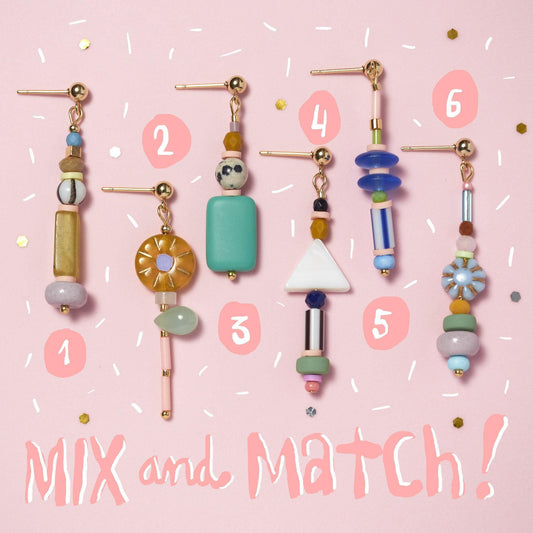 Pastel Mismatched Dangle Earrings: Mix and Match