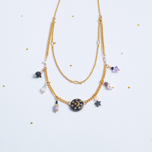 Stars and Moon Celestial Necklace