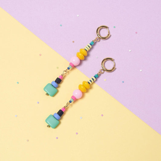 Beaded Statement Dangle Earrings