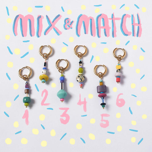 Handmade Funny Charm Huggie Hoops