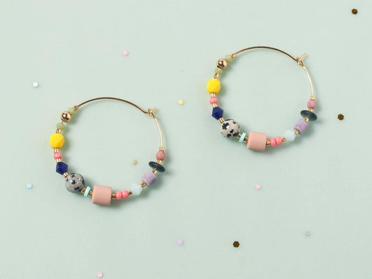 Handcrafted Leopardite Hoop Earrings
