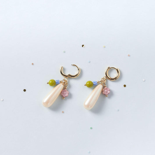 Pearl Drop Beaded Dangle Earrings