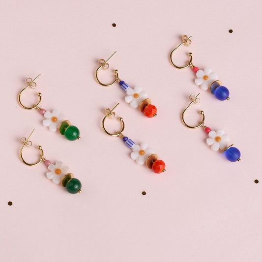 Mother of Pearl Daisy Earrings