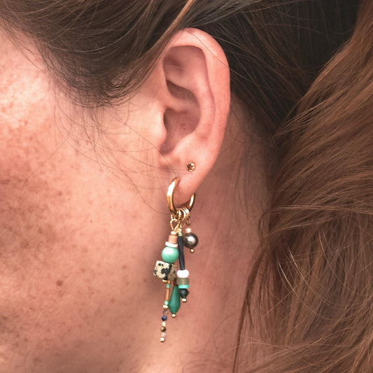 Huggie Hoop Dangle Earrings