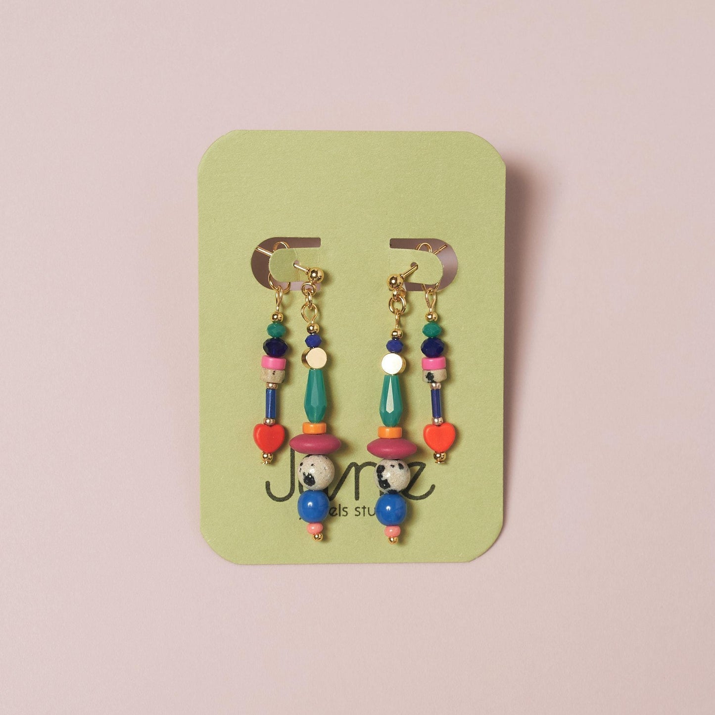 Handcrafted Dalmatian Jasper Front-Back Earrings