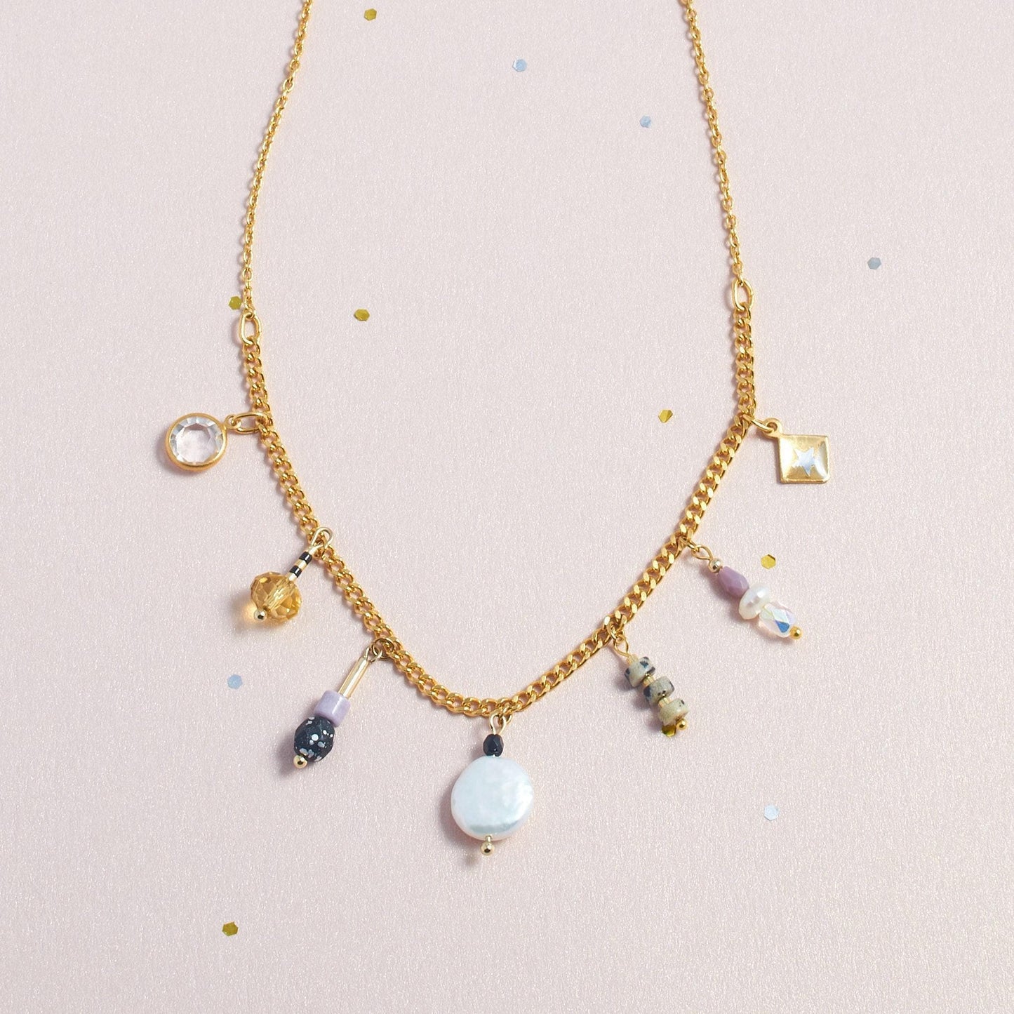 Handcrafted Gemstone Charm Necklace