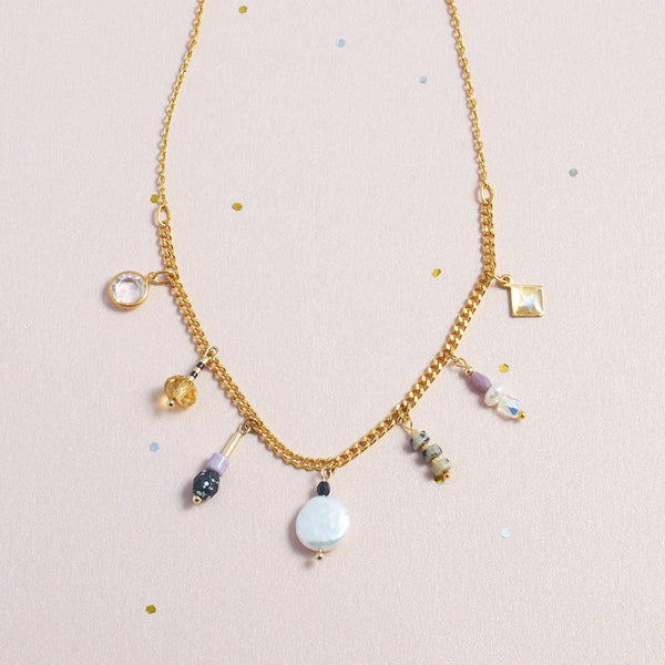 Handcrafted Gemstone Charm Necklace