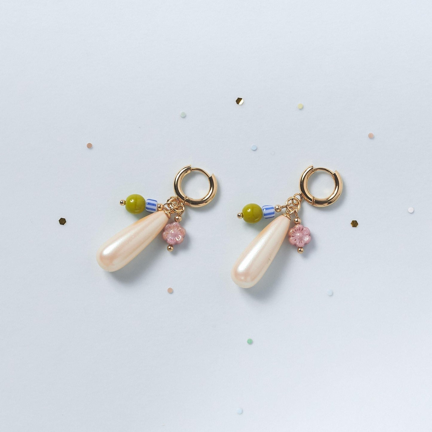 Pearl Drop Beaded Dangle Earrings