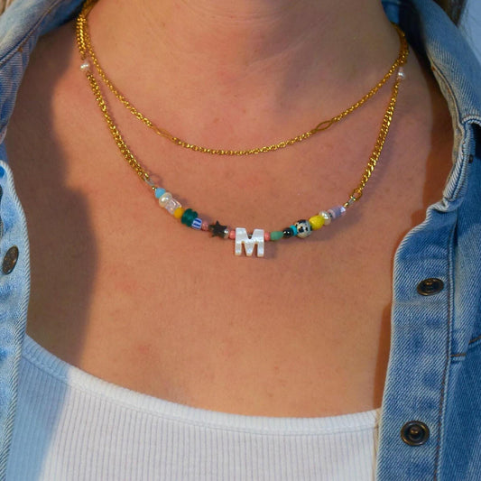 Personalized Double Chain Initial Necklace