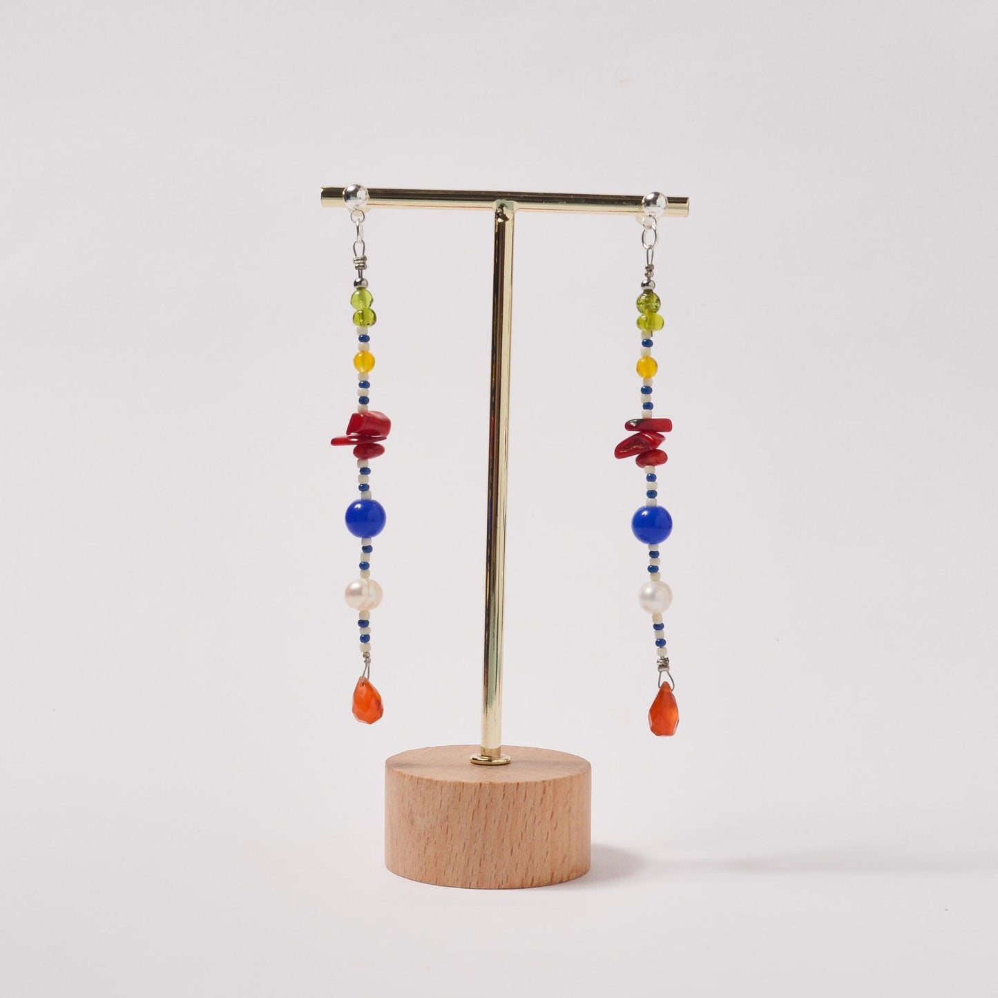 Extra Long Gemstone Dangle Earrings