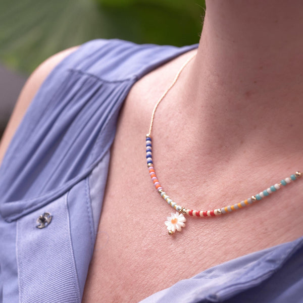 Handcrafted Tiny Daisy Chain Necklace