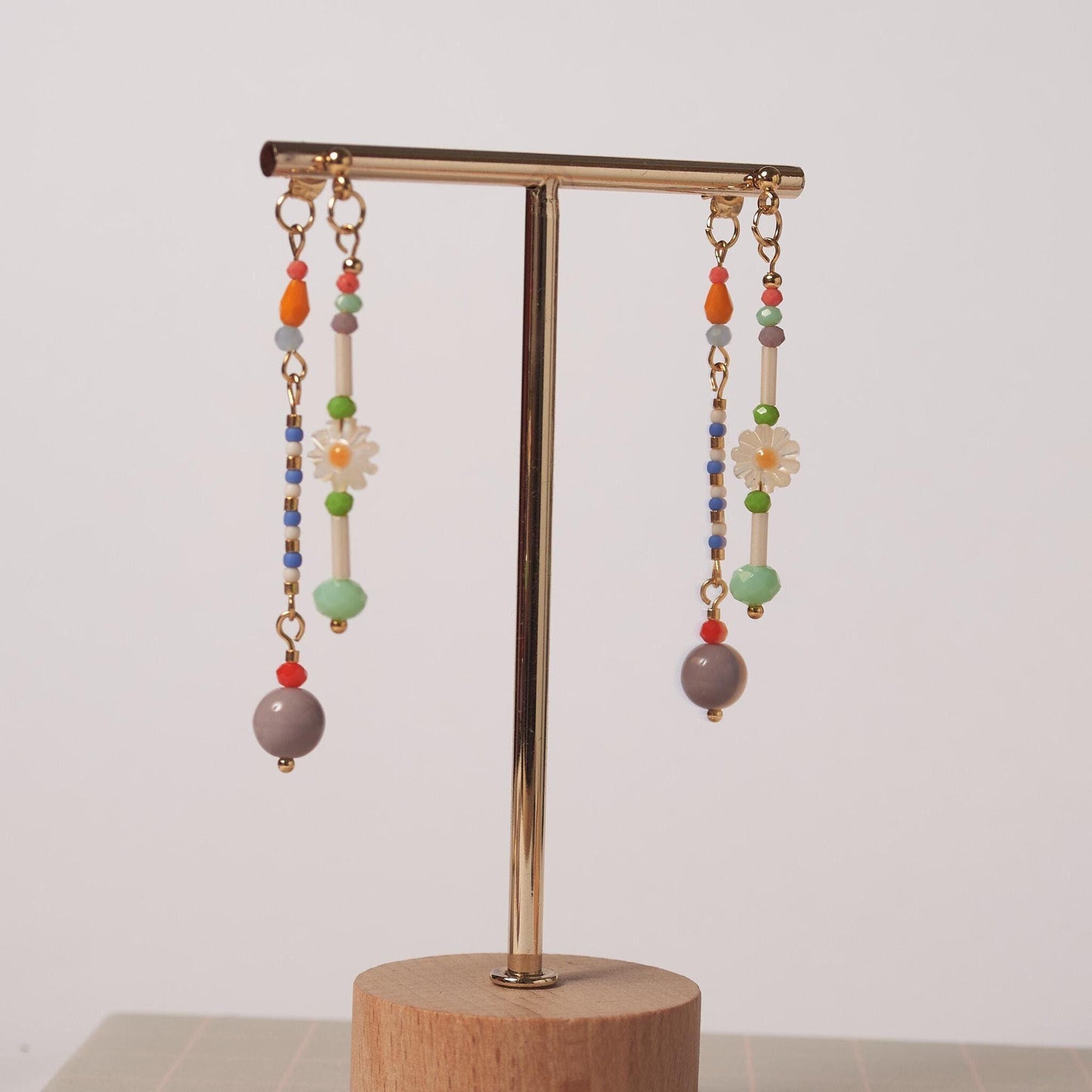 Daisy Flower Front-Back Earrings