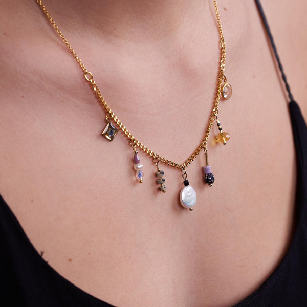 Handcrafted Gemstone Charm Necklace