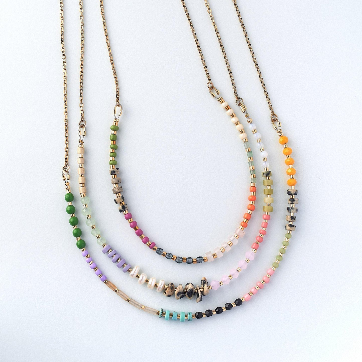 Gemstone Beads and Chain Necklace