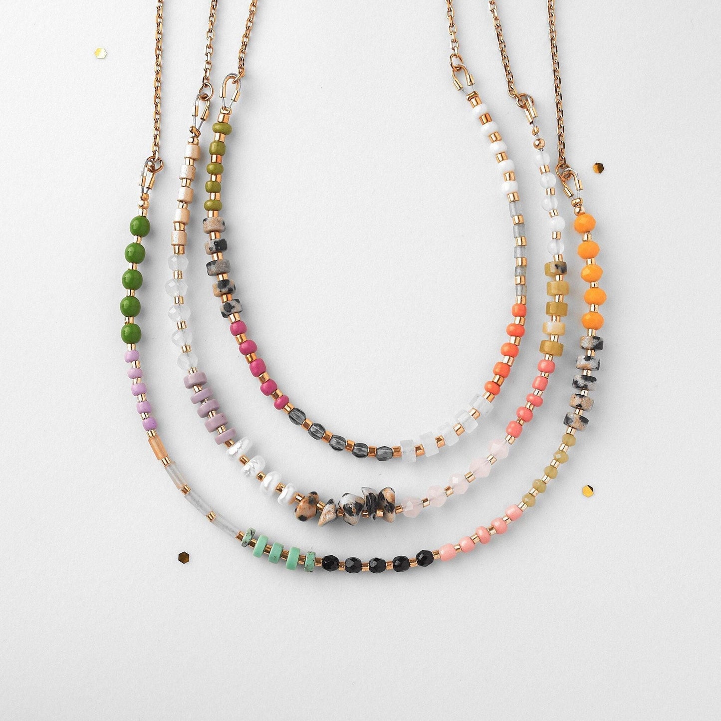 Gemstone Beads and Chain Necklace