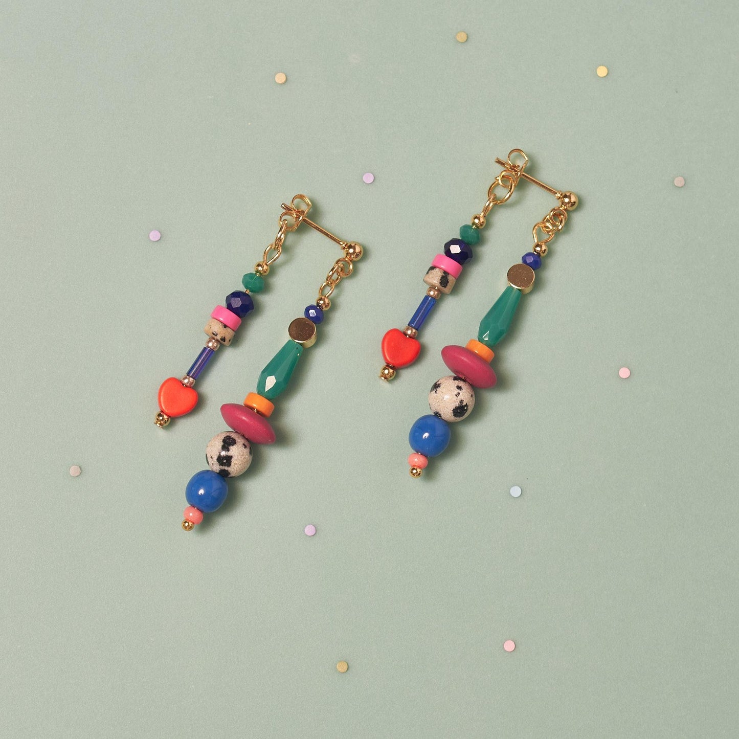 Handcrafted Dalmatian Jasper Front-Back Earrings