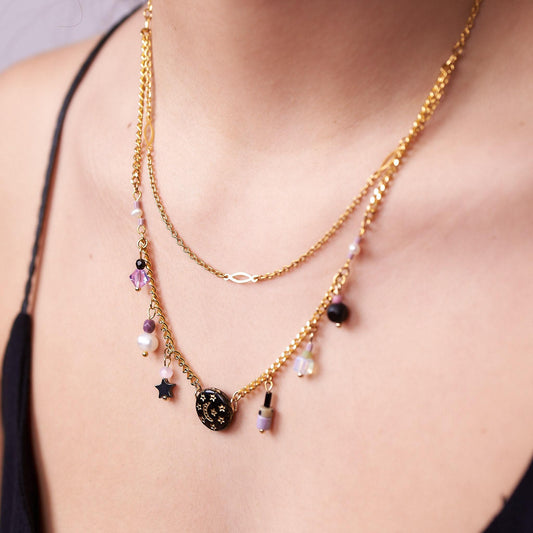Stars and Moon Celestial Necklace