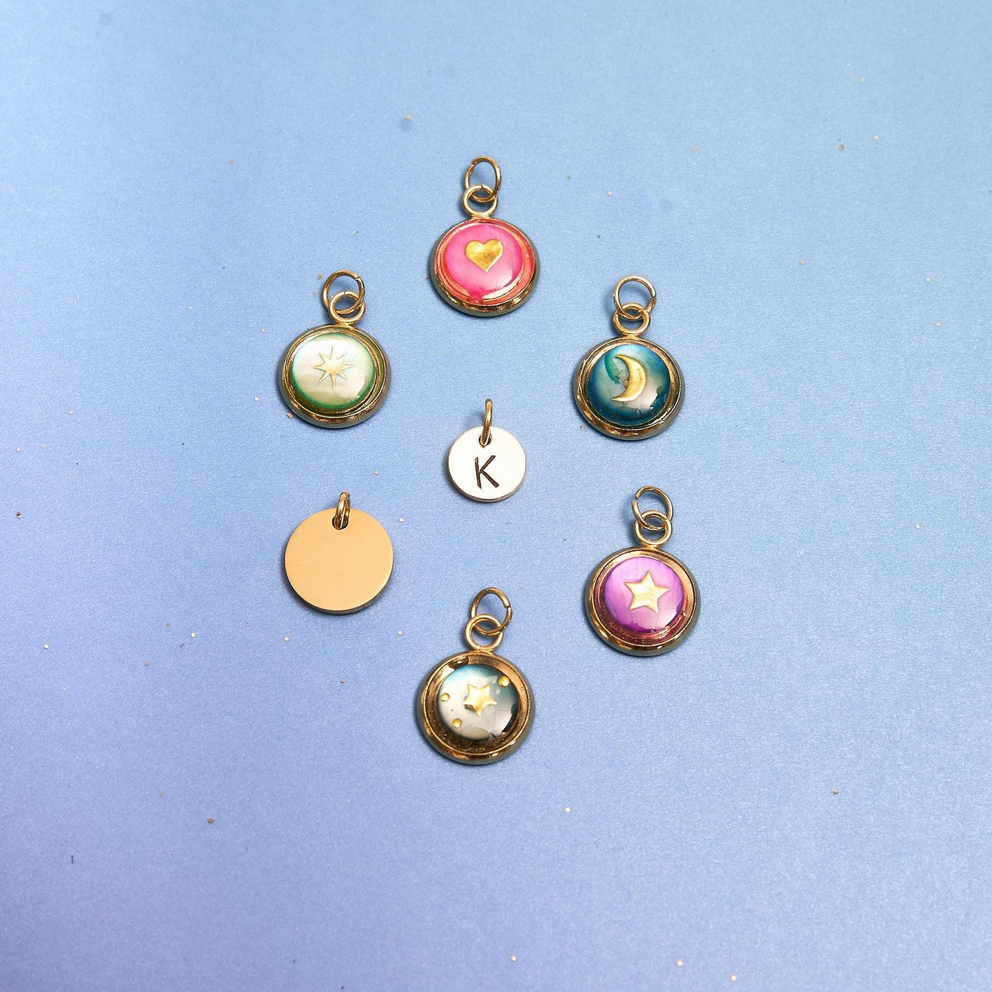 Custom Celestial & Initial Charm Necklace