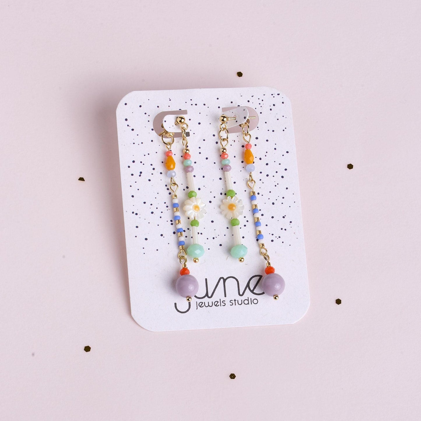 Daisy Flower Front-Back Earrings