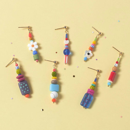 Handmade Mismatched Colorful Dangle Earrings