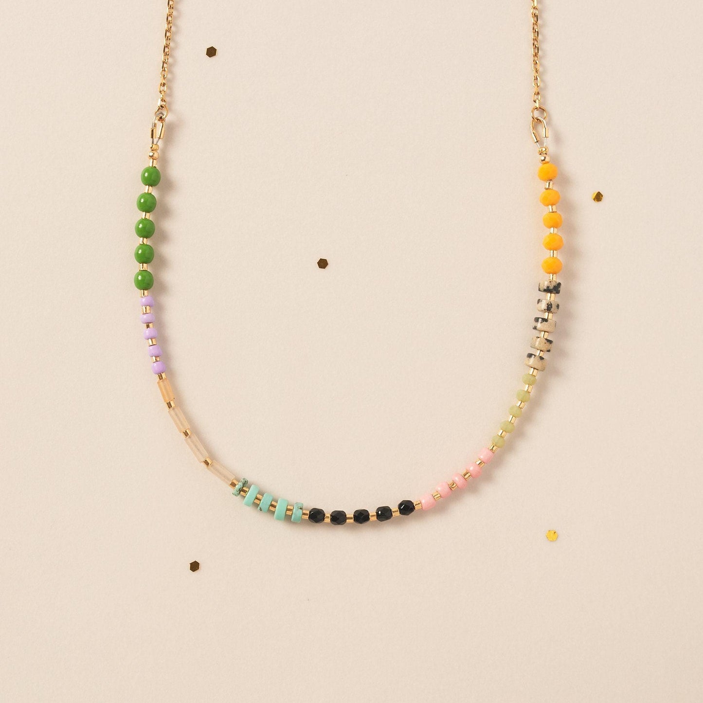 Gemstone Beads and Chain Necklace