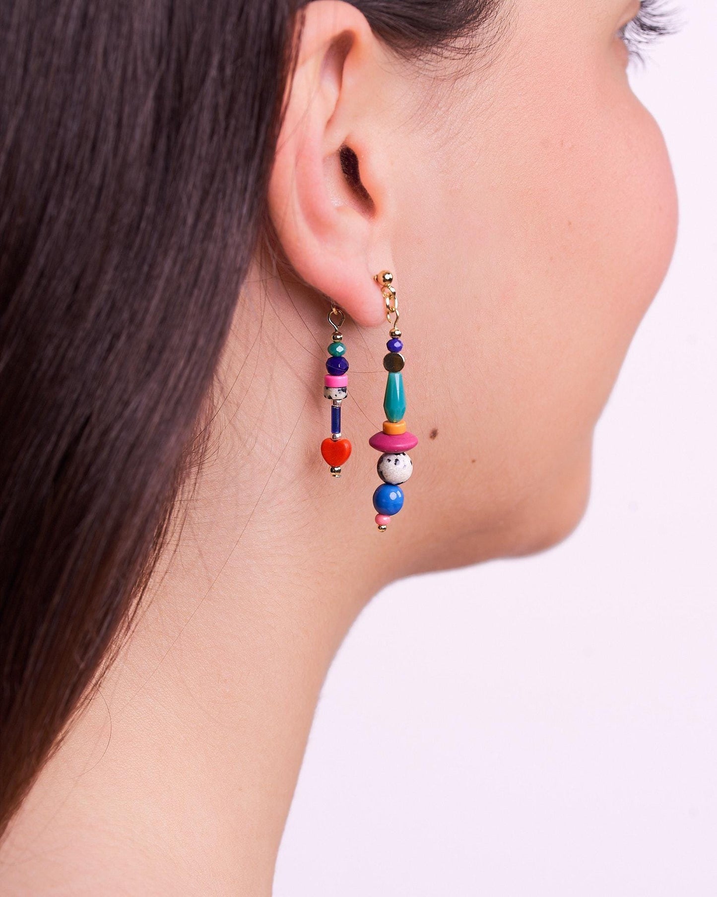 Handcrafted Dalmatian Jasper Front-Back Earrings