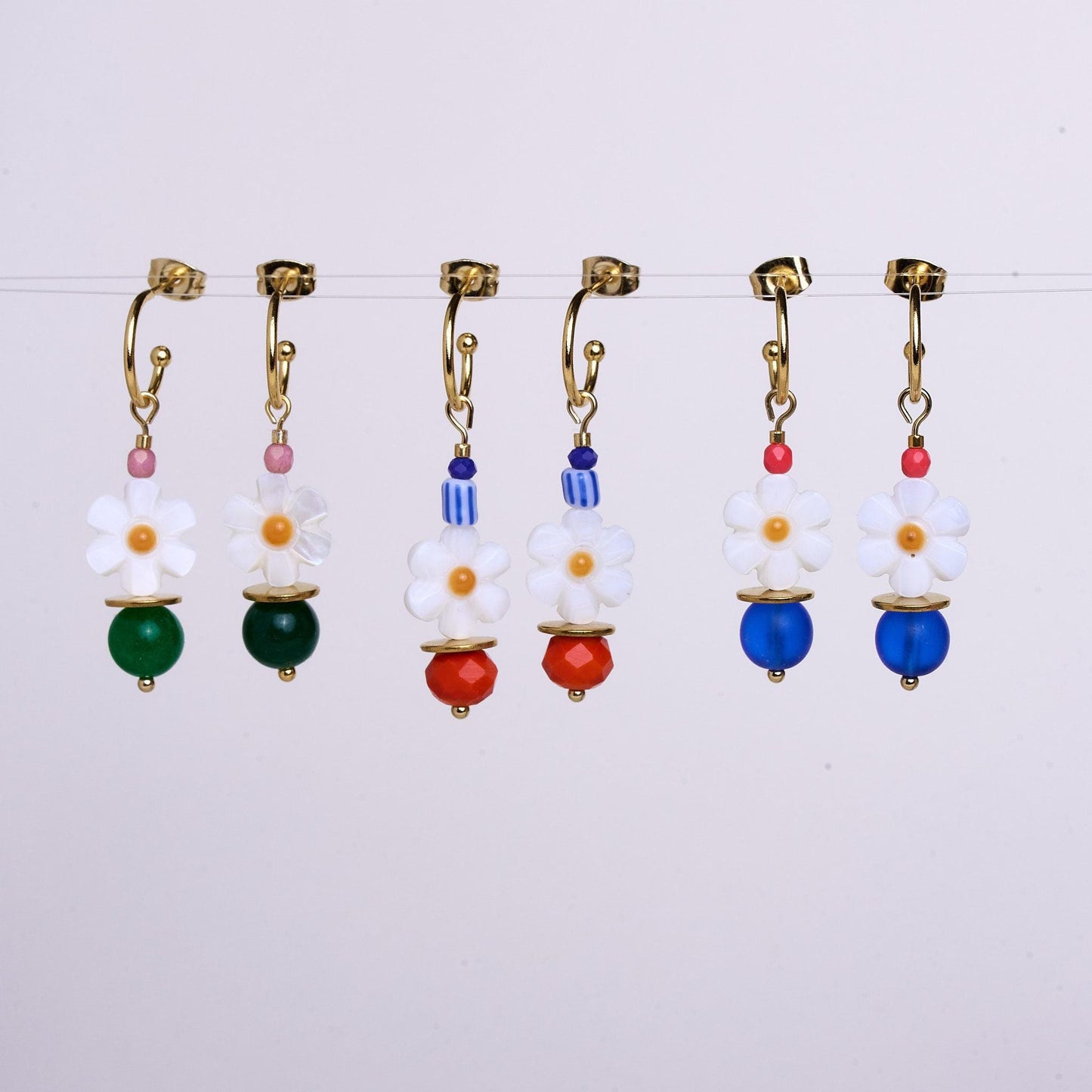 Mother of Pearl Daisy Earrings