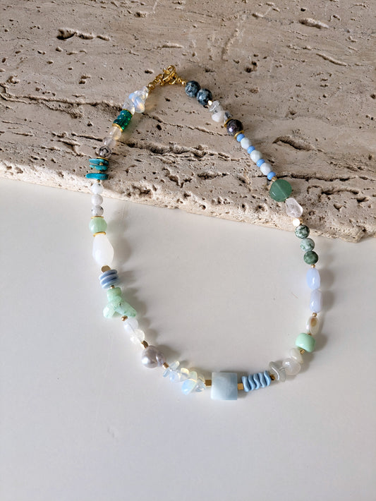 Chunky Seafoam Green Gemstone Necklace