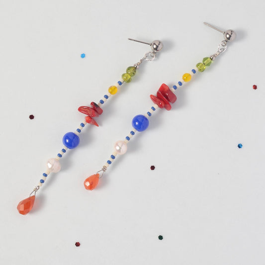 Extra Long Gemstone Dangle Earrings