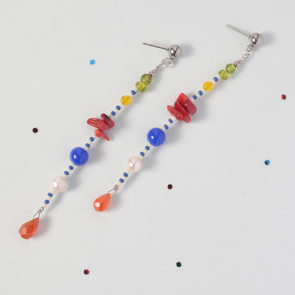 Extra Long Gemstone Dangle Earrings