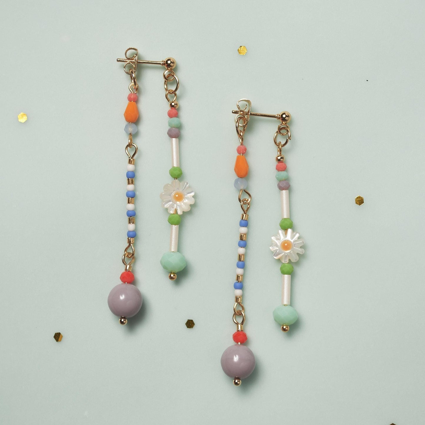 Daisy Flower Front-Back Earrings