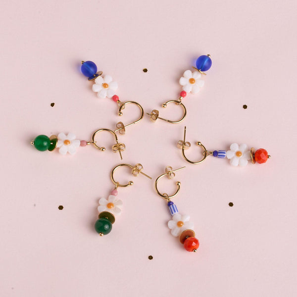 Mother of Pearl Daisy Earrings