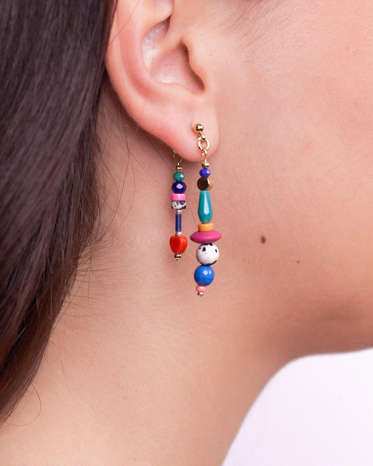 Handcrafted Dalmatian Jasper Front-Back Earrings