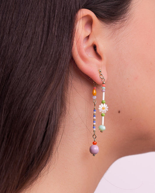 Daisy Flower Front-Back Earrings