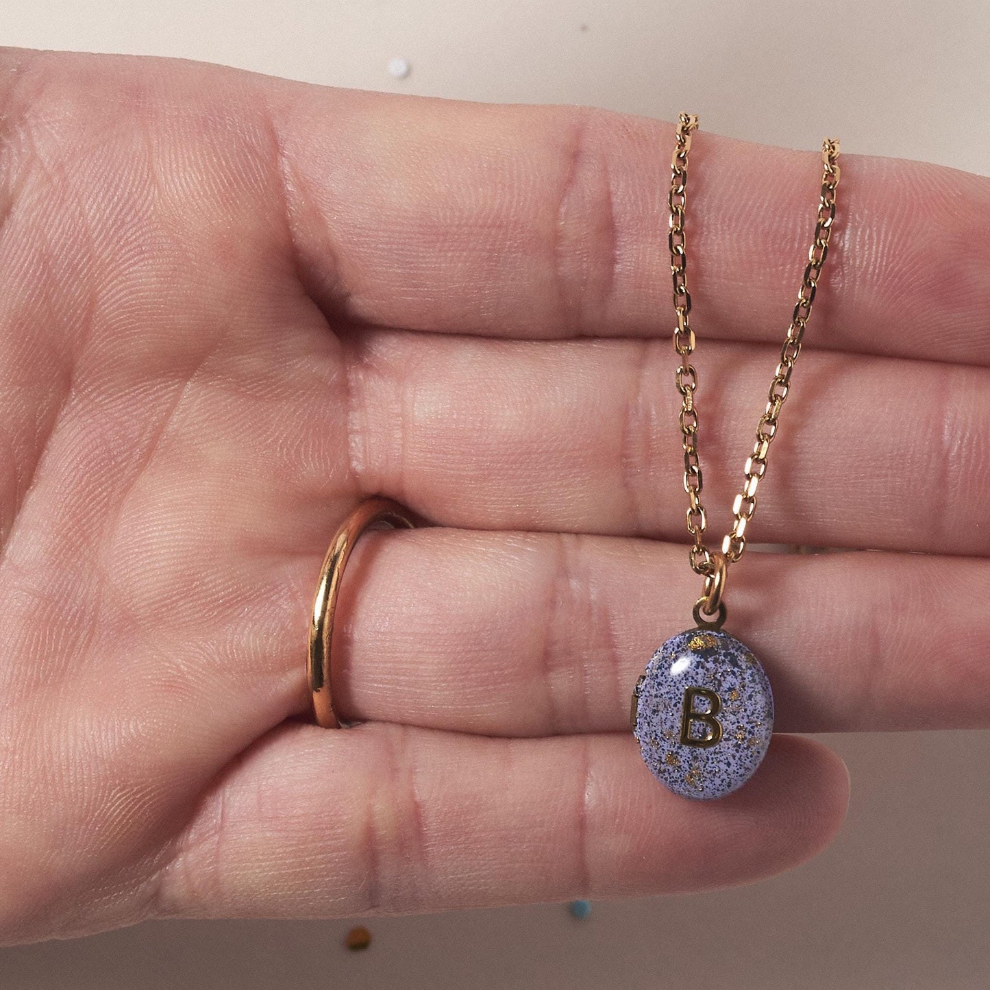 Handcrafted Hand-Painted Initial Locket