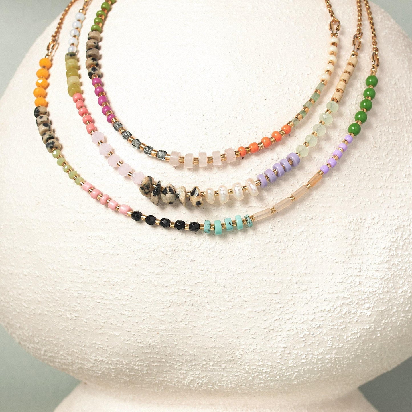 Gemstone Beads and Chain Necklace