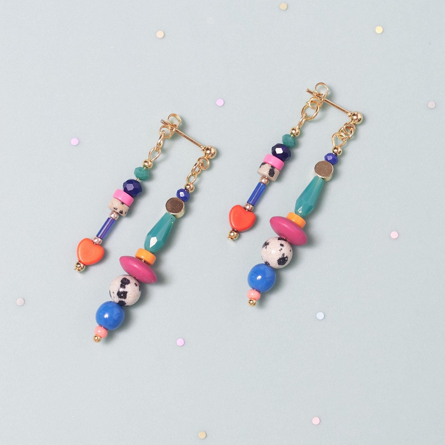 Handcrafted Dalmatian Jasper Front-Back Earrings