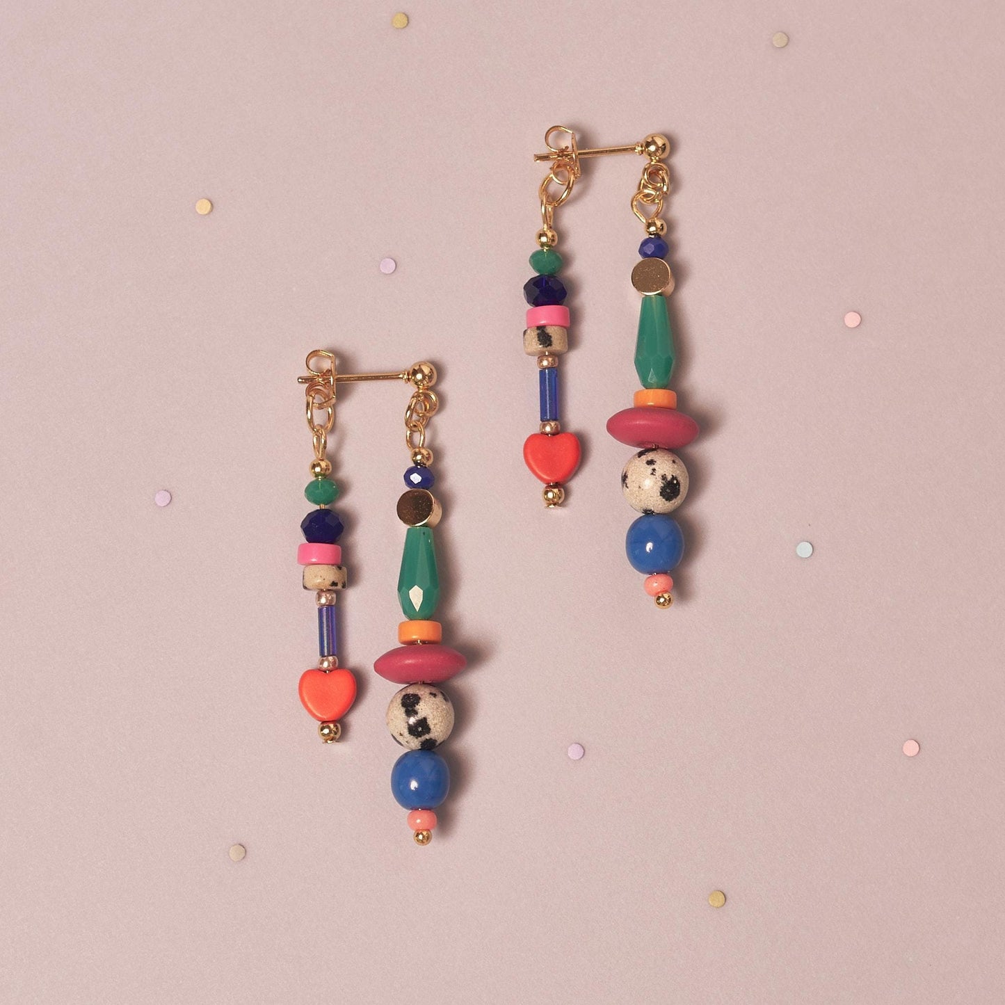 Handcrafted Dalmatian Jasper Front-Back Earrings