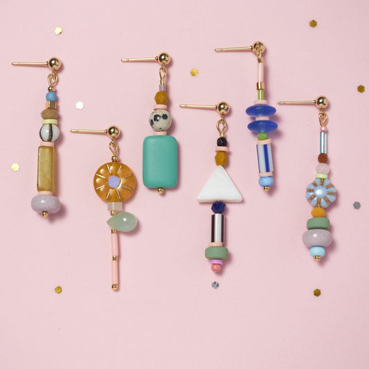 Pastel Mismatched Dangle Earrings: Mix and Match