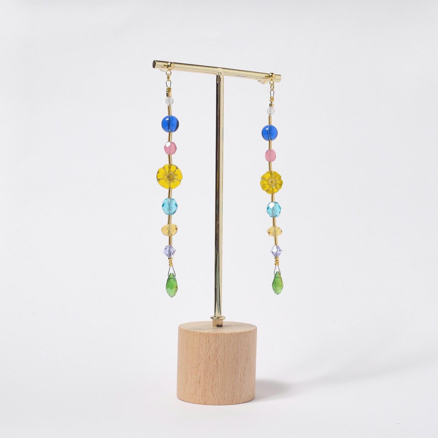 Handcrafted Extra Long Floral Dangle Earrings