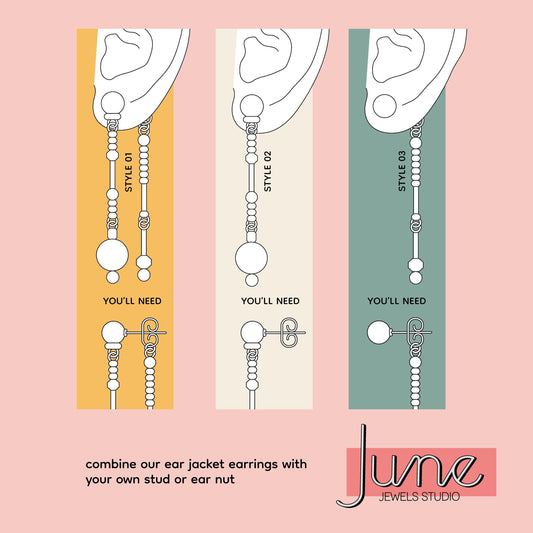 Gift for her, Agate Ear Jacket earrings, Front-Back Earrings, Multi propose jewels, Dangle Earring perfect for gift, natural precious stones