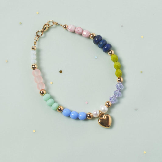 Chunky Colorful Beaded Bracelet: Gemstone Friendship Bracelet